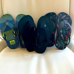 3 Pair Toddler Boys Reef & Rainbow Sandals 9/10 Hardly Worn Excellent Condition!